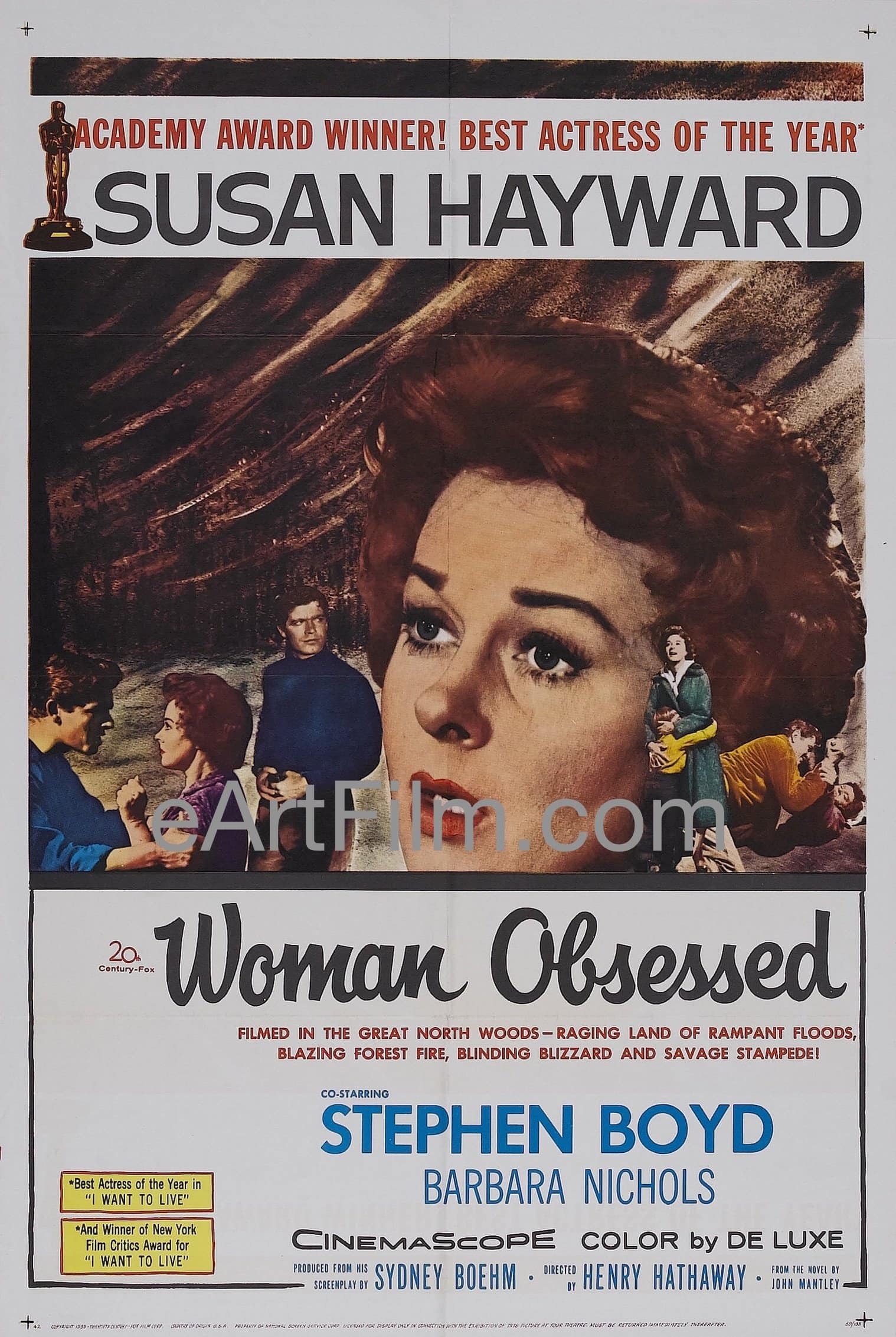 eArtFilm.com U.S One Sheet (27"x41") Woman Obsessed-Susan Hayward-Stephen Boyd-Theodore Bikel-1959-27x41