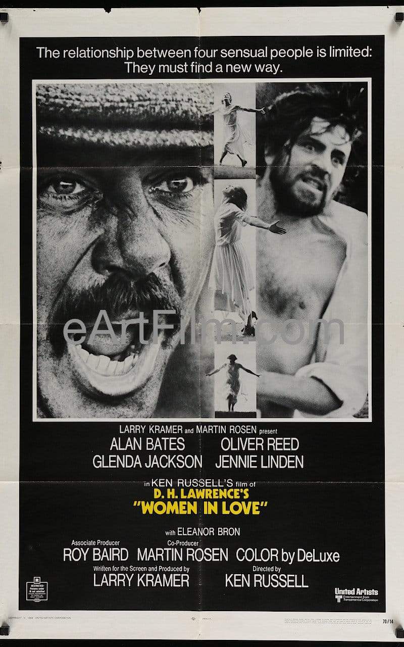 eArtFilm.com U.S One Sheet (27"x41") Women in Love-1969-27x41-Ken Russell-Oliver Reed-Glenda Jackson-Alan Bates