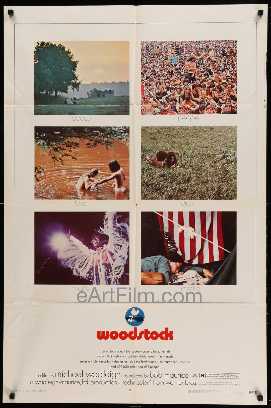 eArtFilm.com U.S One Sheet (27"x41") Woodstock-27x41-1970-Michael Wadleigh's classic documentary-RARE!