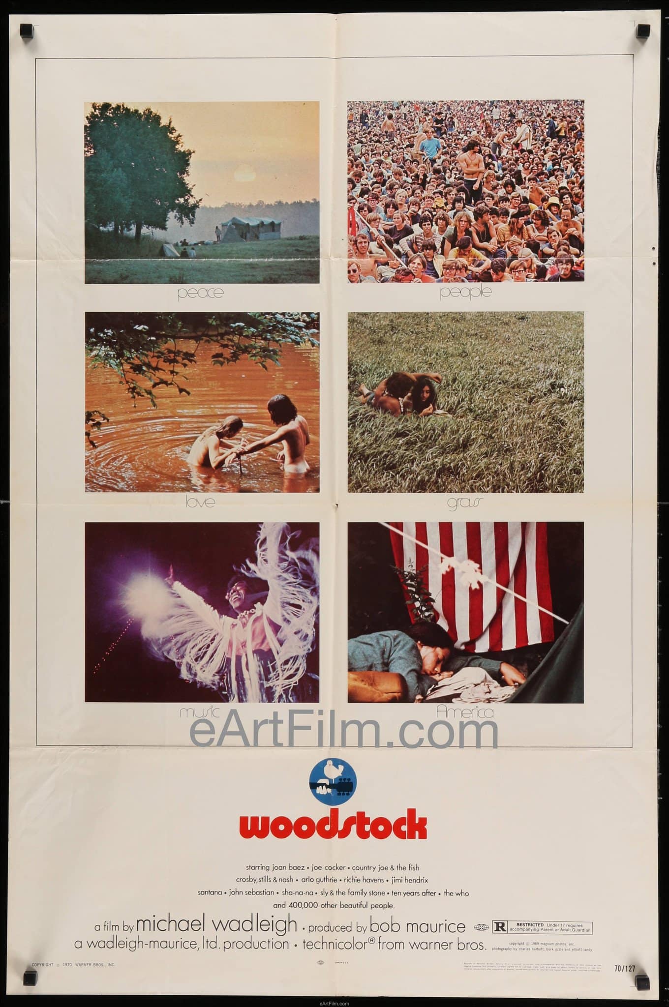 eArtFilm.com U.S One Sheet (27"x41") Woodstock-27x41-1970-Michael Wadleigh's classic documentary-RARE!