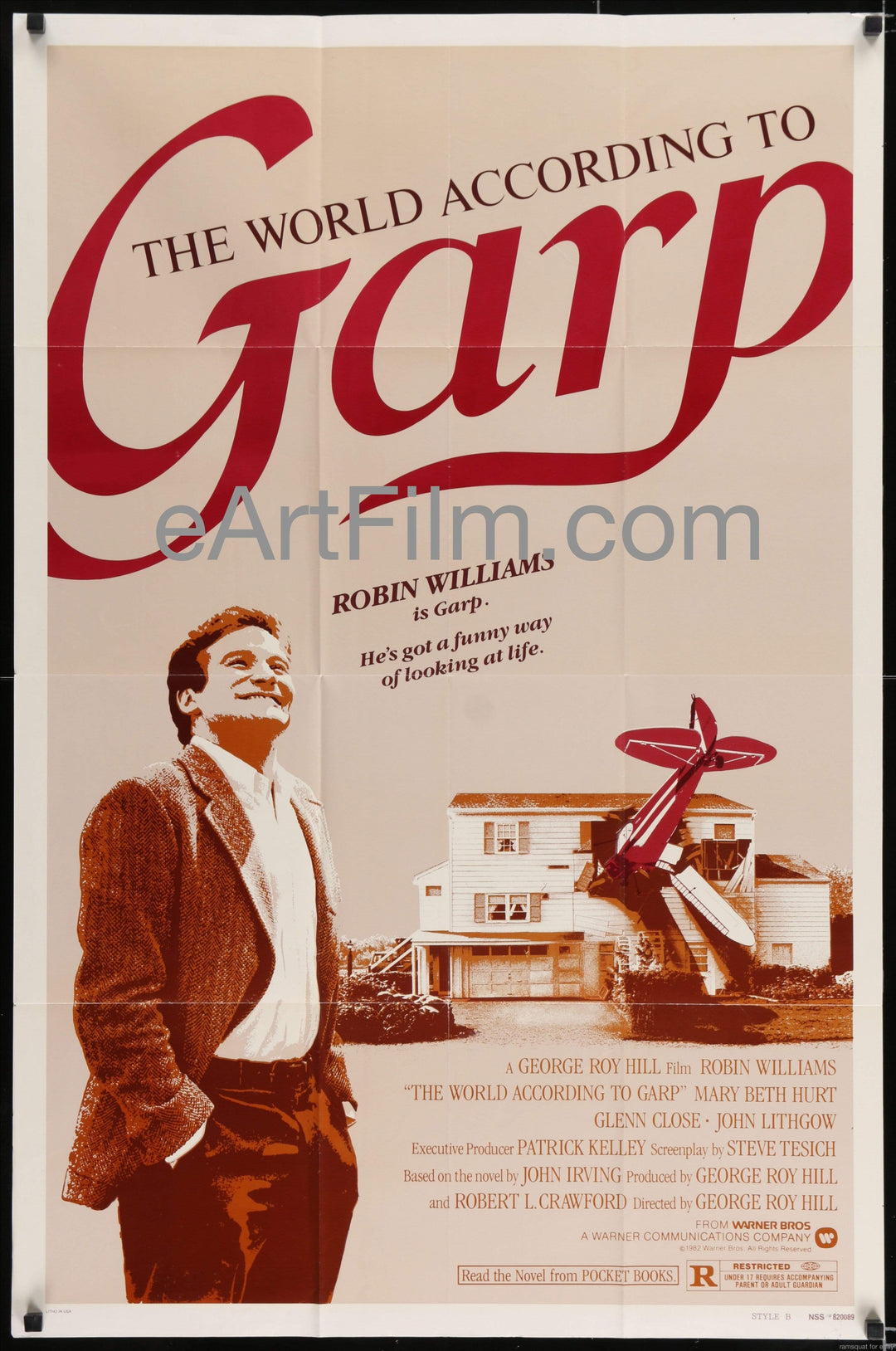 eArtFilm.com U.S One Sheet Movie Poster (27"x41") World According To Garp-Robin Williams-Glenn Close-John Lithgow-1982-27x41