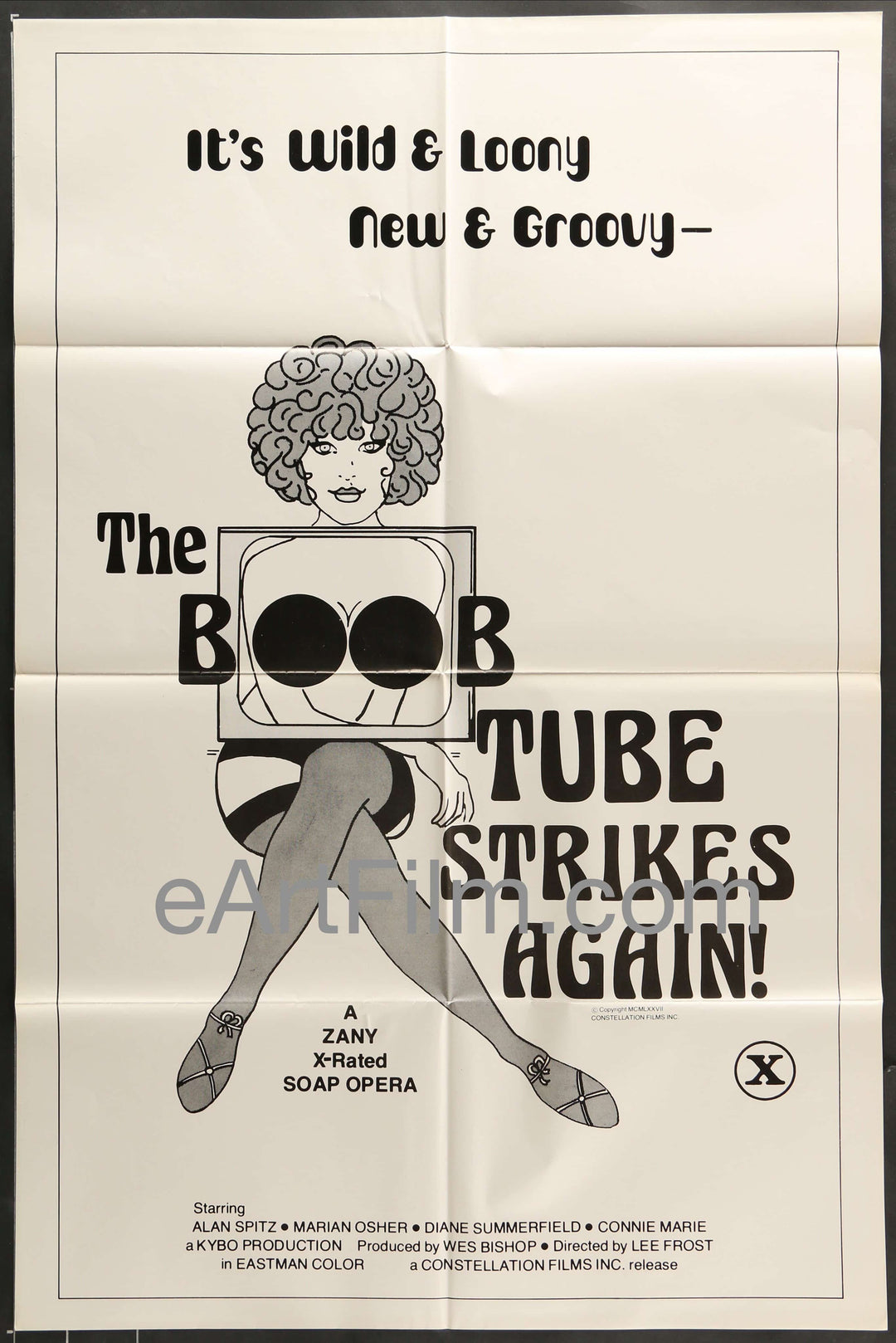 eArtFilm.com U.S One Sheet (27"x41") "X" Rated Boob Tube Strikes Again-1977 Comedy Sexploitation-27x41-X rating