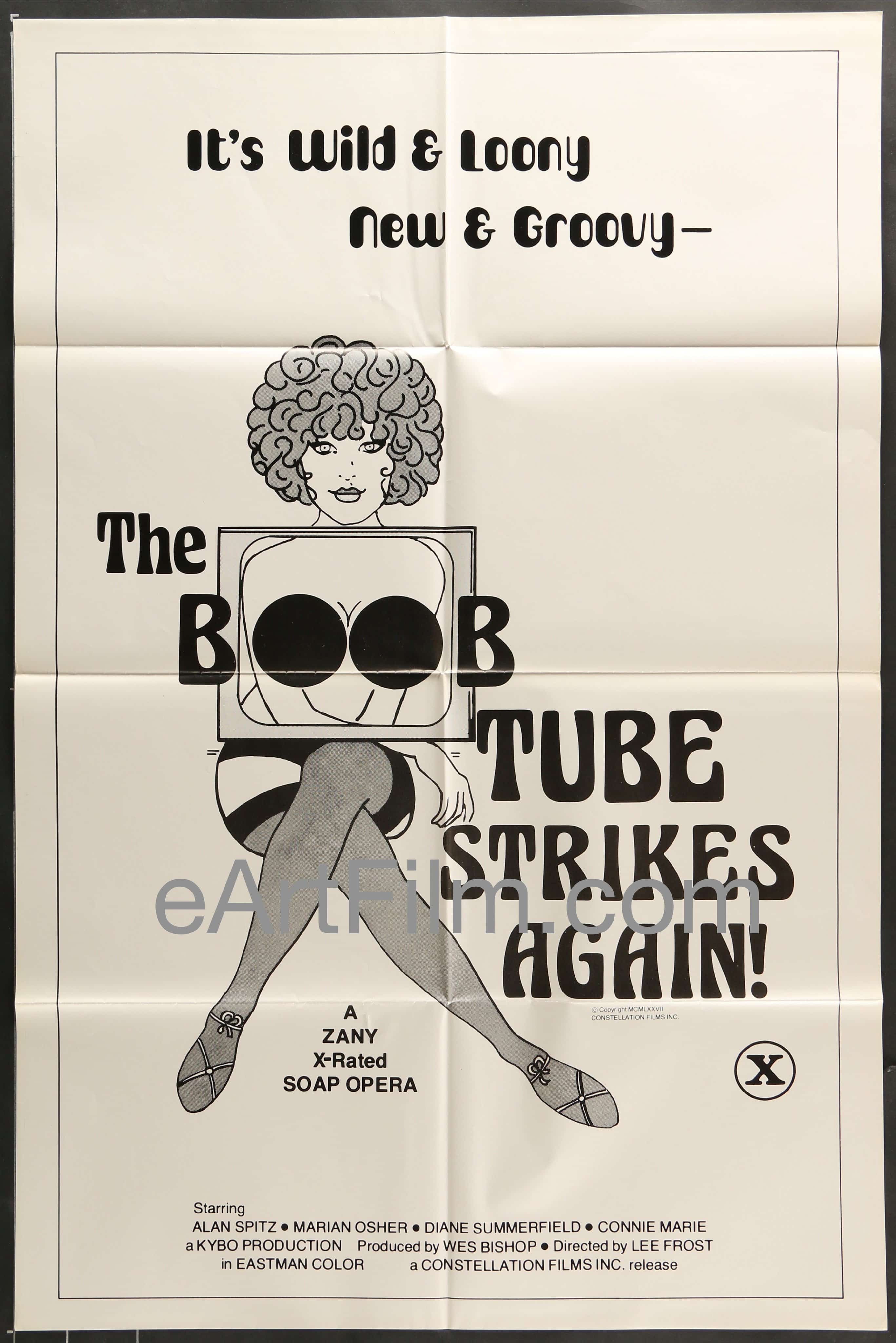 eArtFilm.com U.S One Sheet (27"x41") "X" Rated Boob Tube Strikes Again-1977 Comedy Sexploitation-27x41-X rating
