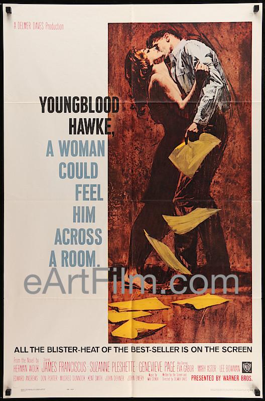 eArtFilm.com U.S One Sheet (27"x41") Youngblood Hawke-1964-27x41-James Franciscus-Eva Gabor-Suzanne Pleshette