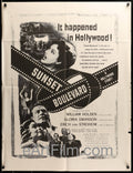 eArtFilm.com U.S One Sheet-Military-30"x39.5" Sunset Boulevard R60s-1950 30x39 Rare Military One Sheet-Billy Wilder-Gloria Swanson