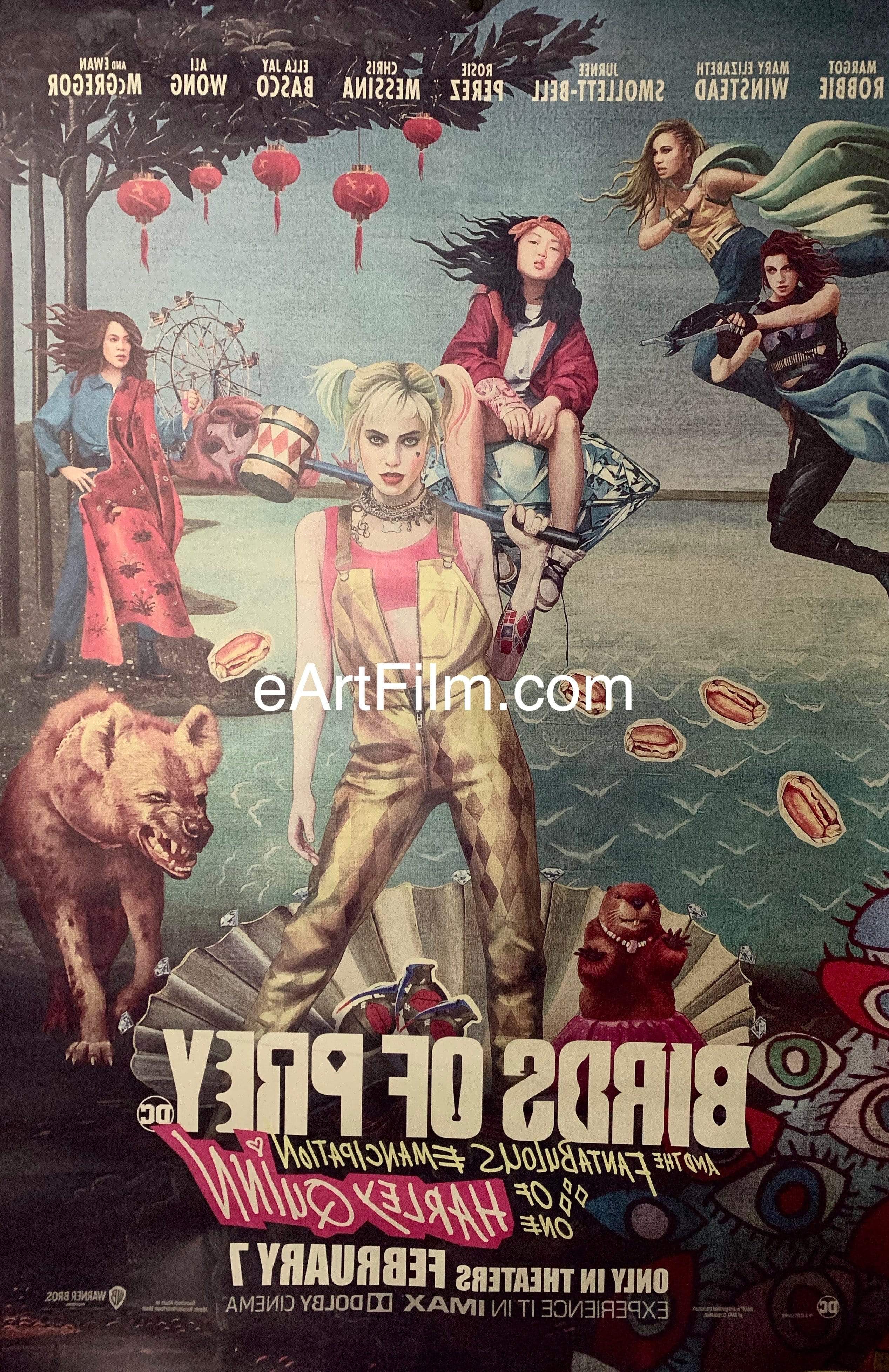 eArtFilm.com U.S Original Theatrical Release Bus Shelter Poster 48"x72" Birds of Prey: And the Fantabulous Emancipation of One Harley Quinn 2020 48x72