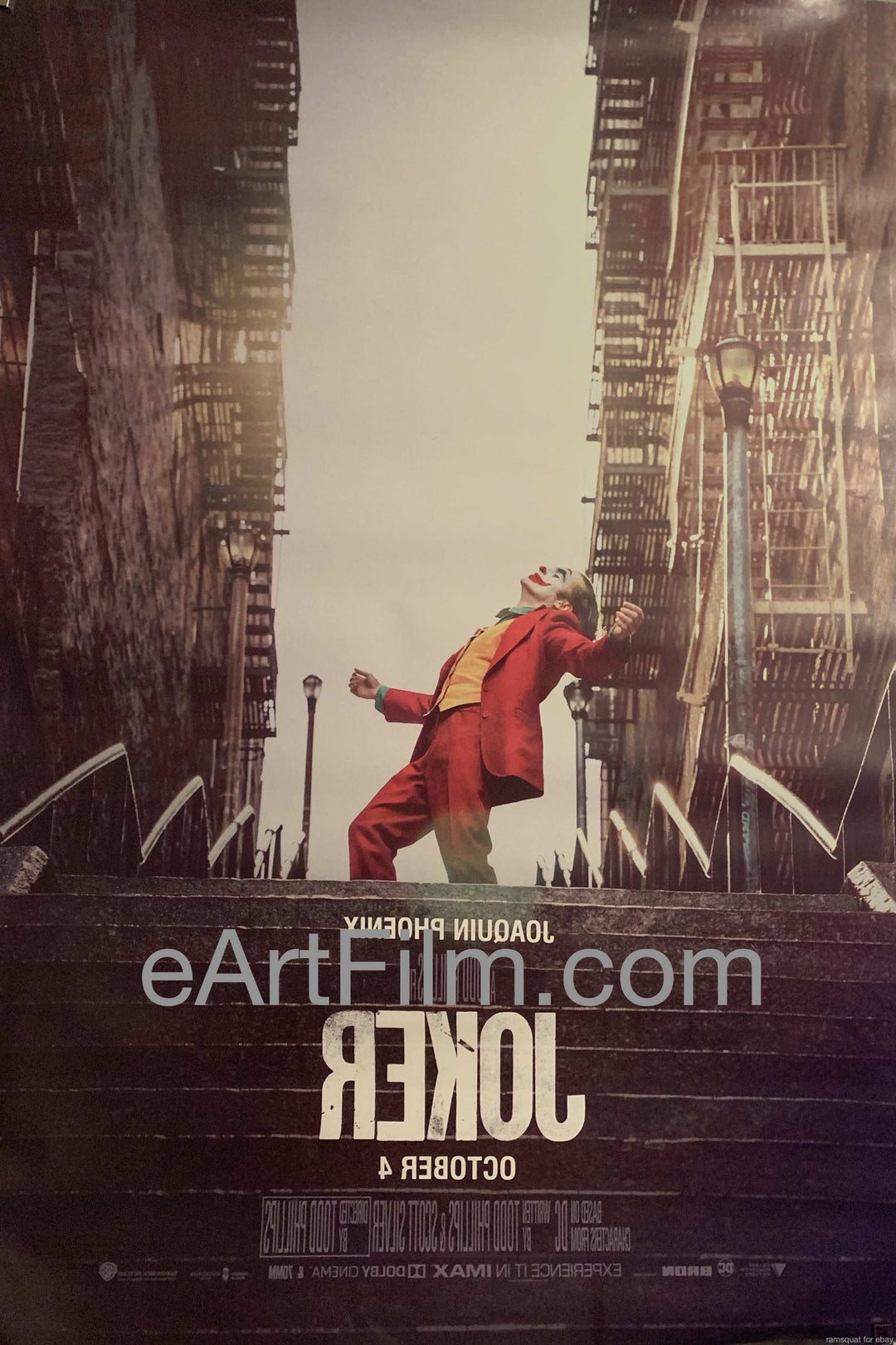 eArtFilm.com U.S Original Theatrical Release Bus Shelter Poster 48"x72" Joker 2019 48x70 bus shelter double sided Joaquin Phoenix Robert De Niro