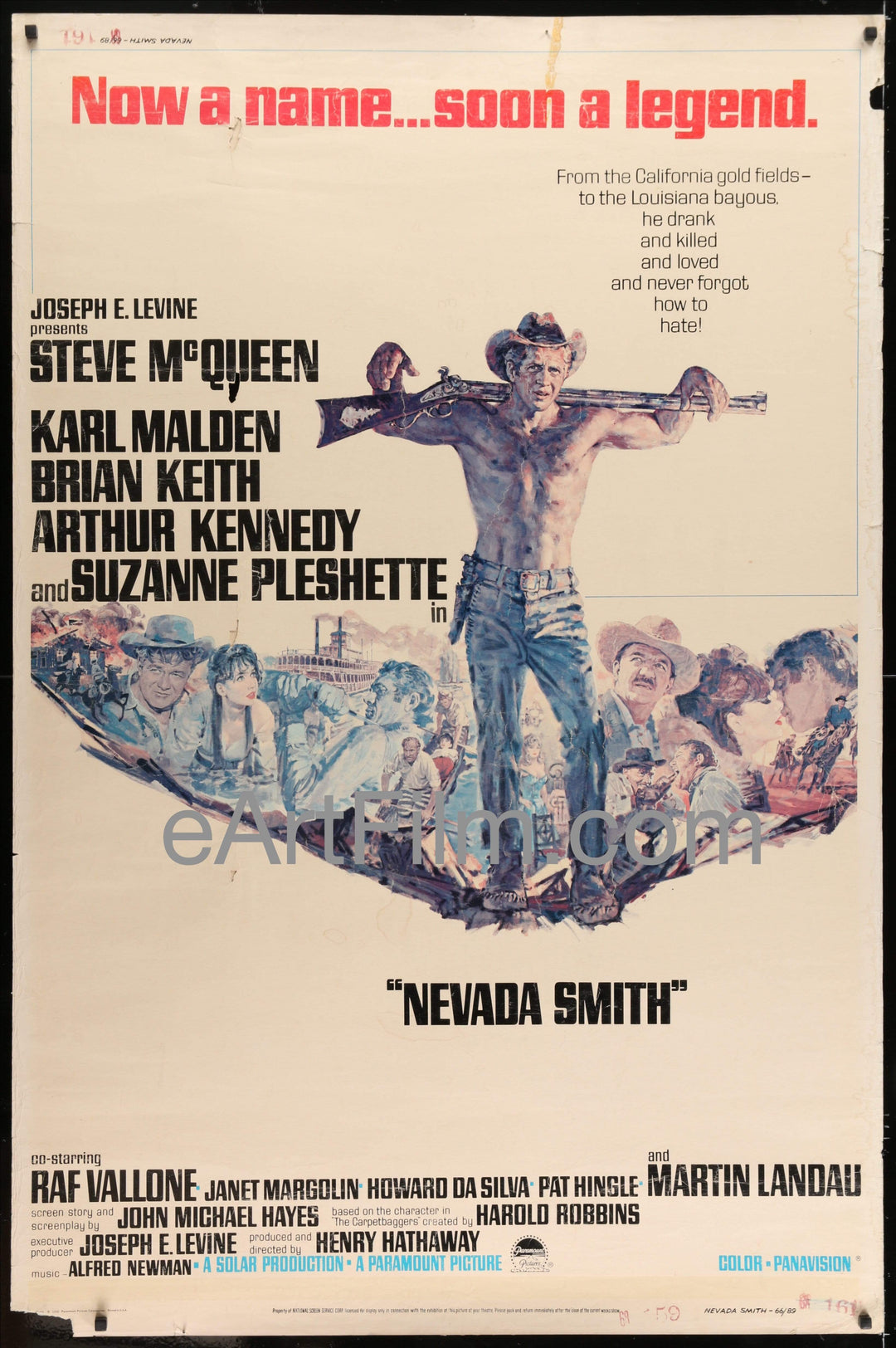 eArtFilm.com U.S Rare (40"x60") Nevada Smith-Steve McQueen-revenge cowboy western-1966-40x60-rolled