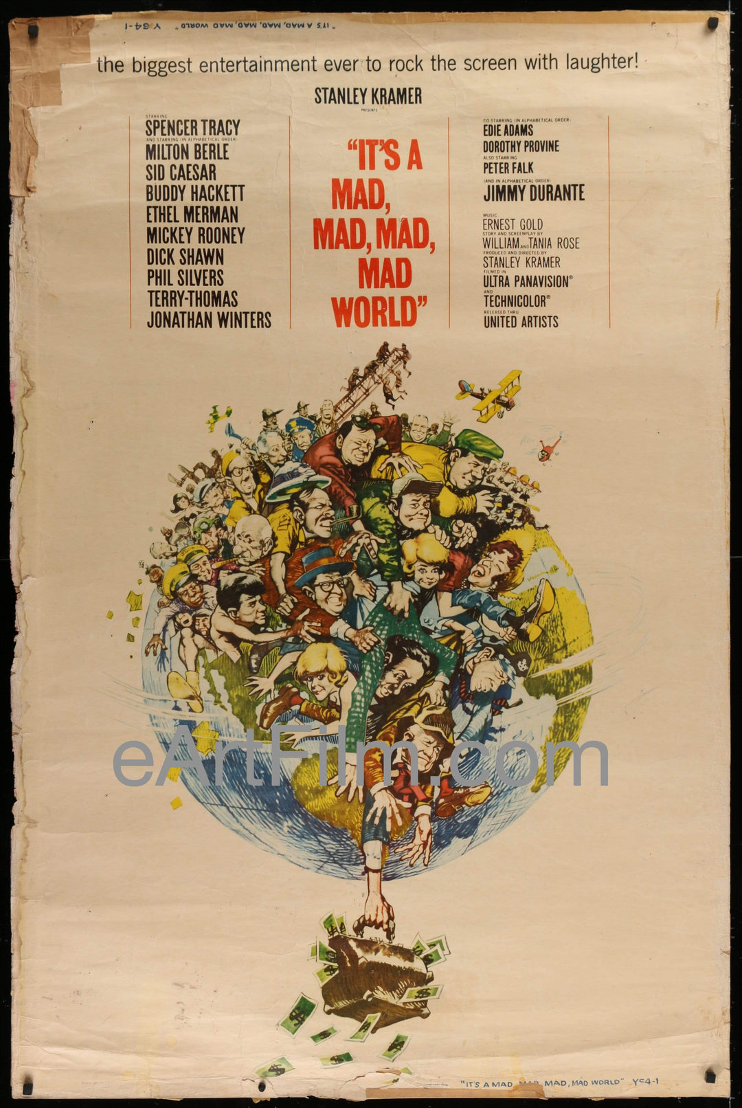 eArtFilm.com U.S Style Y 40"x60" poster It's A Mad, Mad, Mad, Mad World vintage movie poster 1964 40x60 Style Y
