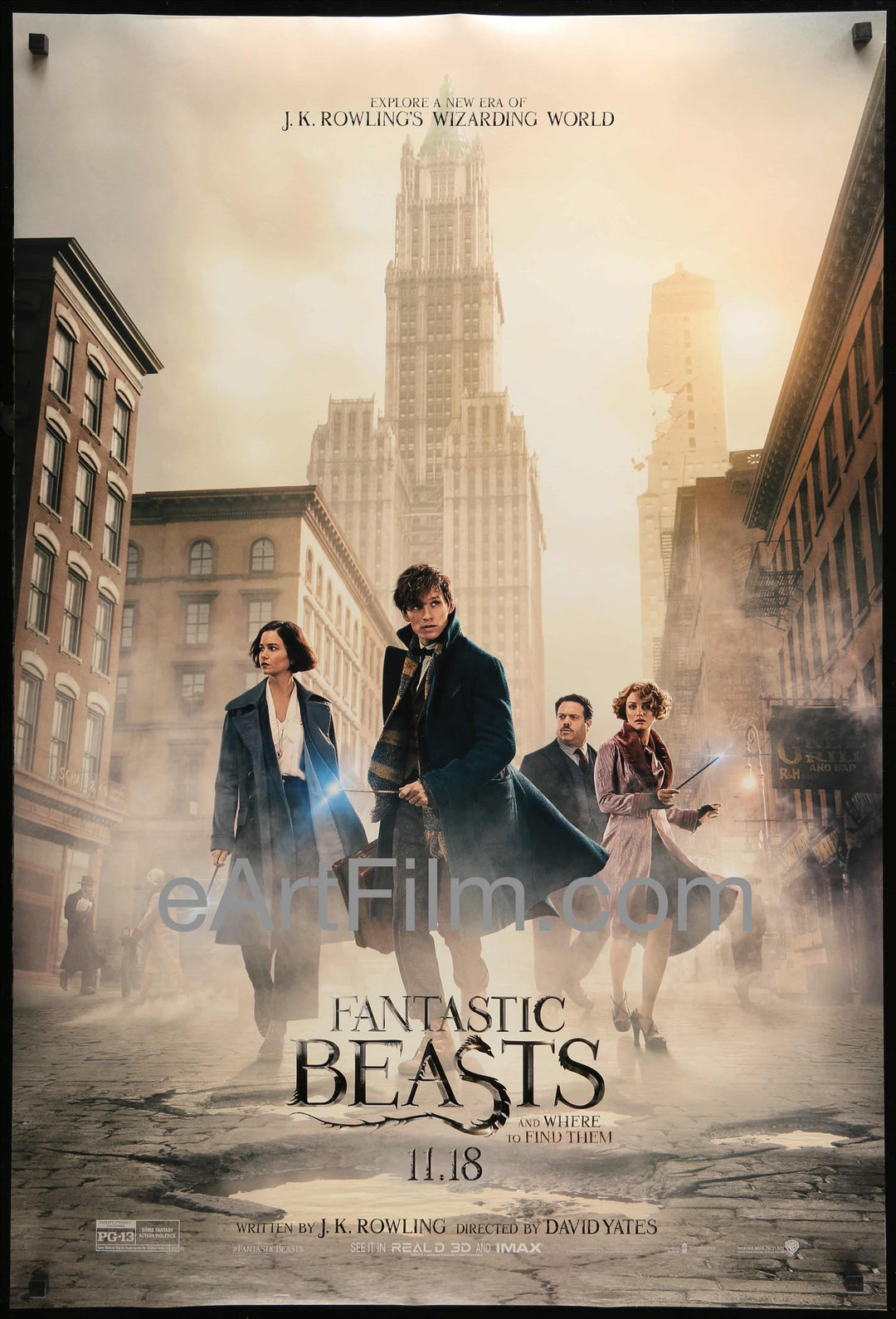 eArtFilm.com U.S Teaser One Sheet (27"x40") Double Sided Fantastic Beasts & Where To Find Them-David Yates-J.K. Rowling-Eddie Redmayne