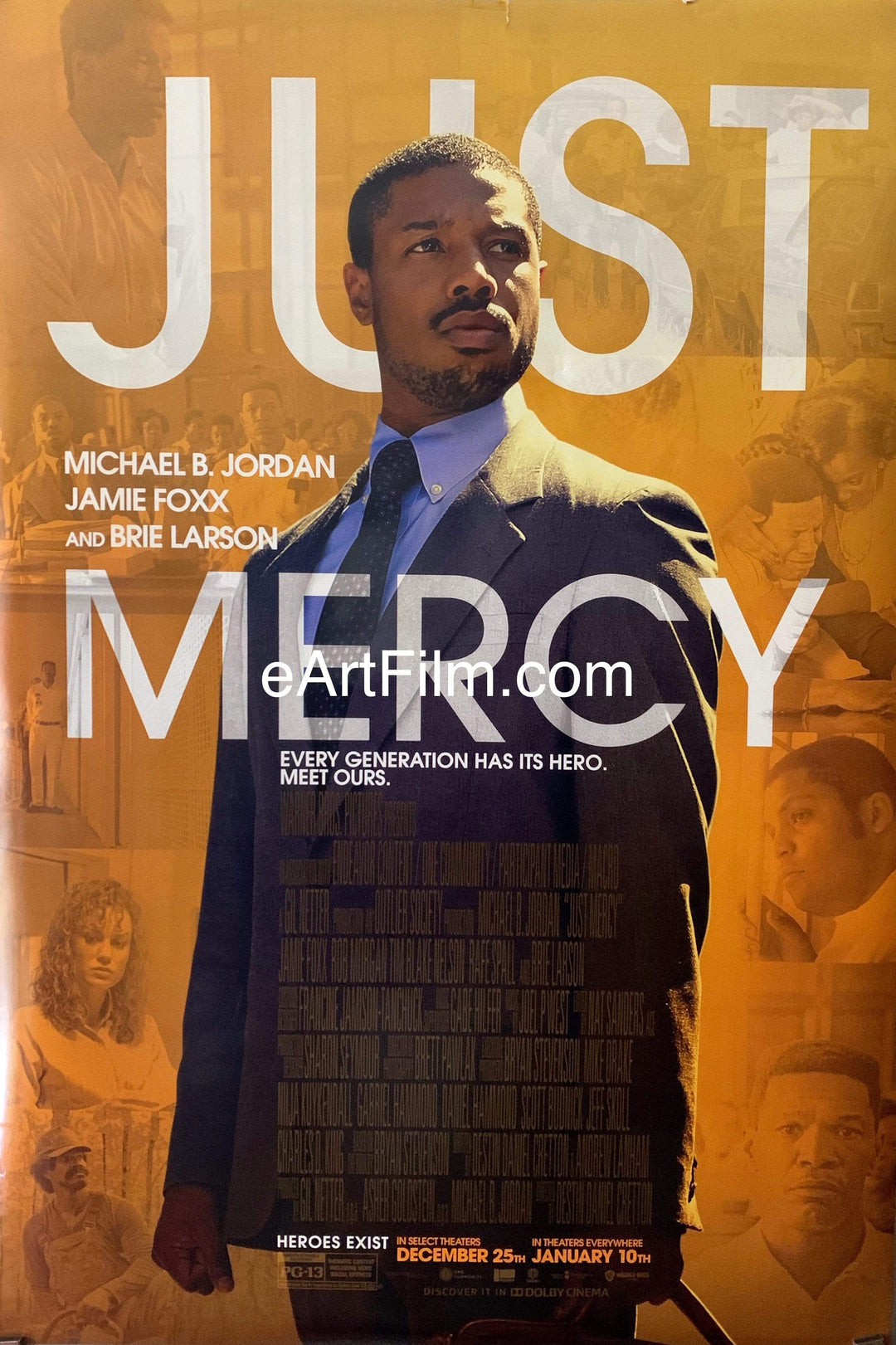 eArtFilm.com U.S Teaser One Sheet (27"x40") Double Sided Just Mercy original movie poster 2019 27x40 DS Michael B Jordan Jamie Foxx