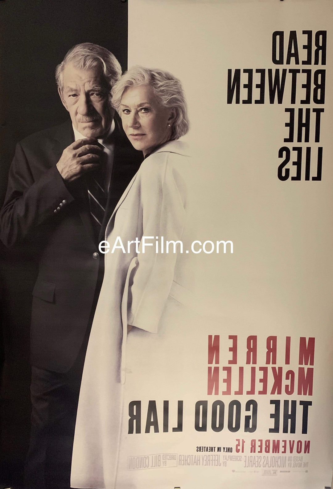 eArtFilm.com U.S Theatrical Release Bus Stop/Shelter Poster approx. 48"x72" Good Liar 2019 48x72 Helen Mirren  Ian McKellan con-man crime mystery