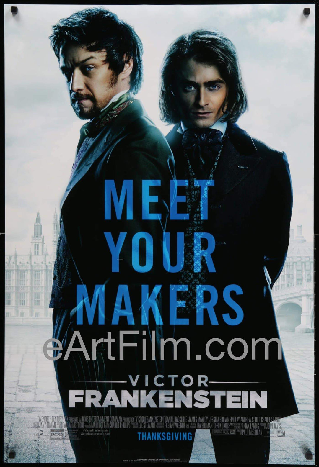 eArtFilm.com U.S Unfolded Style A Advance Double Sided One Sheet (27"x40")-Original-Vintage-Movie-Poster Victor Frankenstein 2015 27x40 One Sheet United States