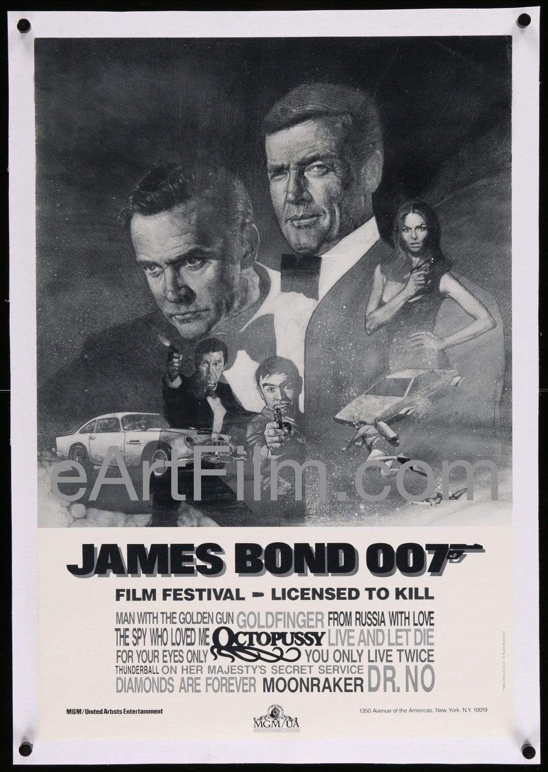 eArtFilm.com Video Poster (18"x27") Linen Backed James Bond 007 Film Festival 1983 18x27 Linen Backed Video Rental Store Poster