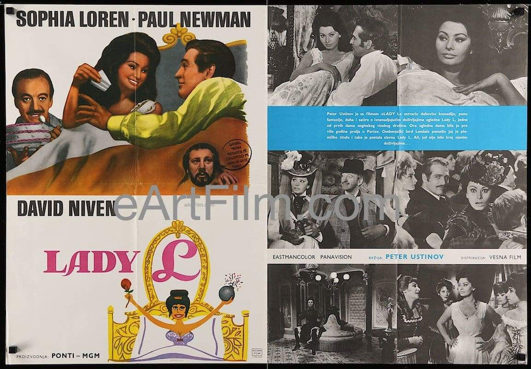 eArtFilm.com Yugoslavia (27"x39.25")-Original-Vintage-Movie-Poster folded Lady L 1965 27x39 Original-Vintage-Yugoslavian Movie-Poster