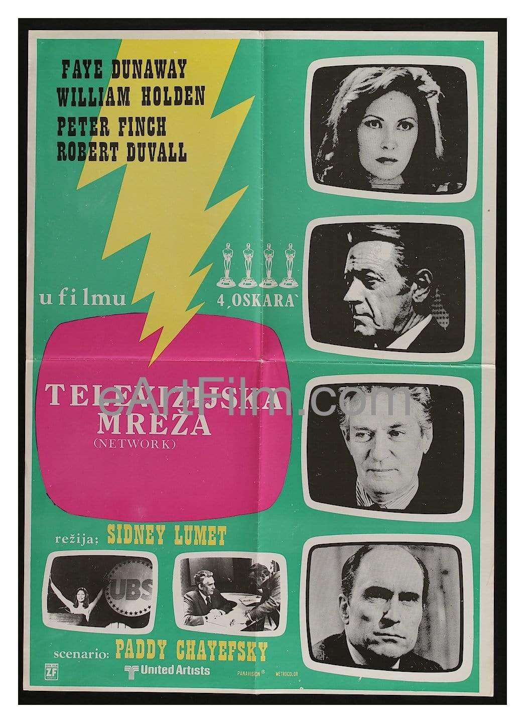 eArtFilm.com Yugoslavia release poster (20"x27") Network-1976-20x27-Faye Dunaway-Robert Duvall-Paddy Chayefsky